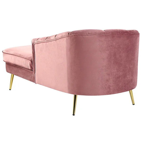 Left-Hand Chaise Lounge ALLIER Velvet Pink