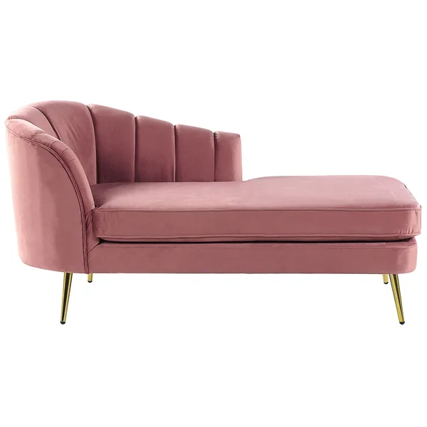 Left-Hand Chaise Lounge ALLIER Velvet Pink