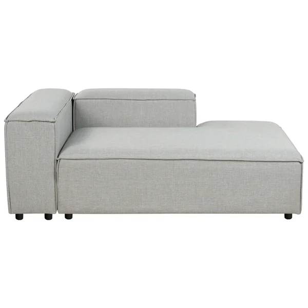 Left-Hand Chaise Lounge ARDAL Fabric Light Grey