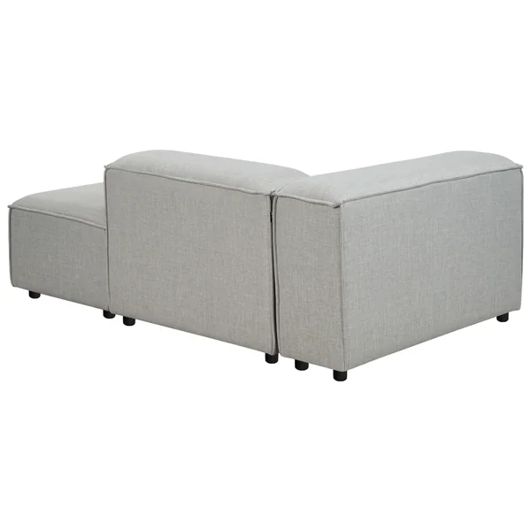 Left-Hand Chaise Lounge ARDAL Fabric Light Grey