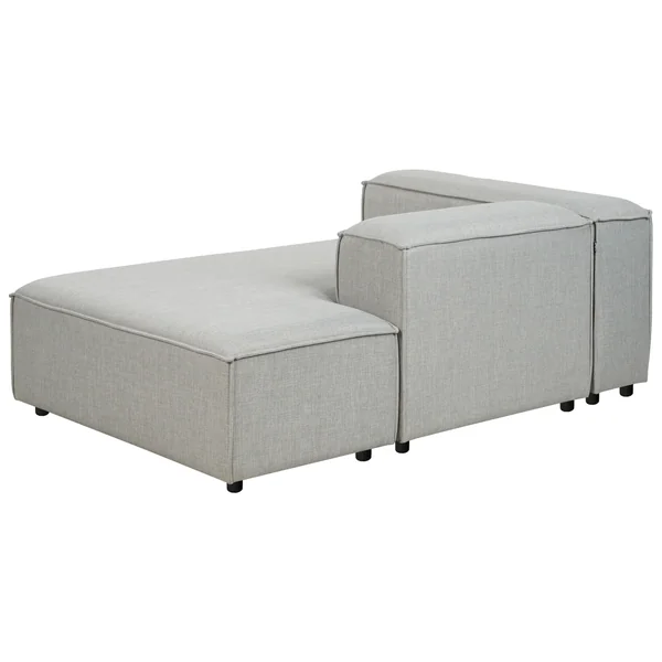 Left-Hand Chaise Lounge ARDAL Fabric Light Grey