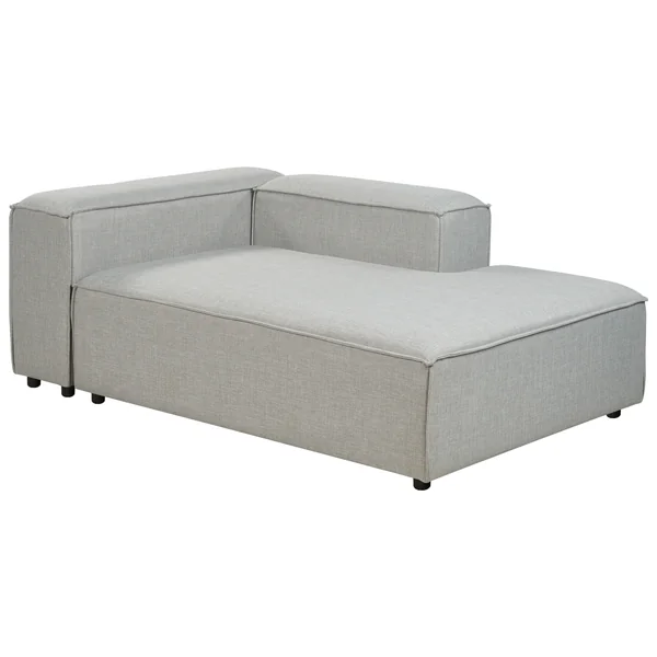 Left-Hand Chaise Lounge ARDAL Fabric Light Grey
