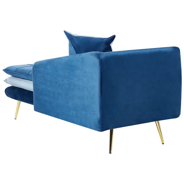 Left-Hand Chaise Lounge GONESSE Velvet Blue