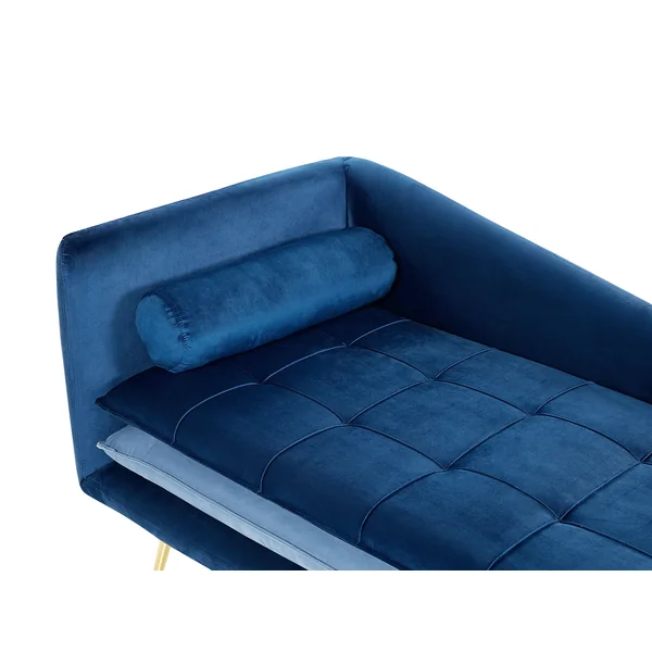 Left-Hand Chaise Lounge GONESSE Velvet Blue