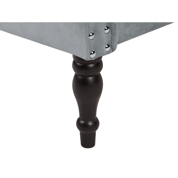 Linksseitige Chaiselongue IVRY Samtstoff Grau