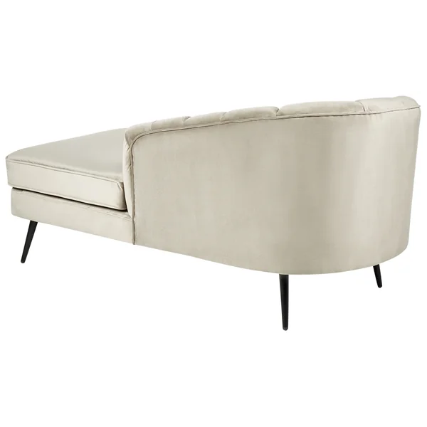Linkszijdige chaise longue ALLIER Fluweel Beige