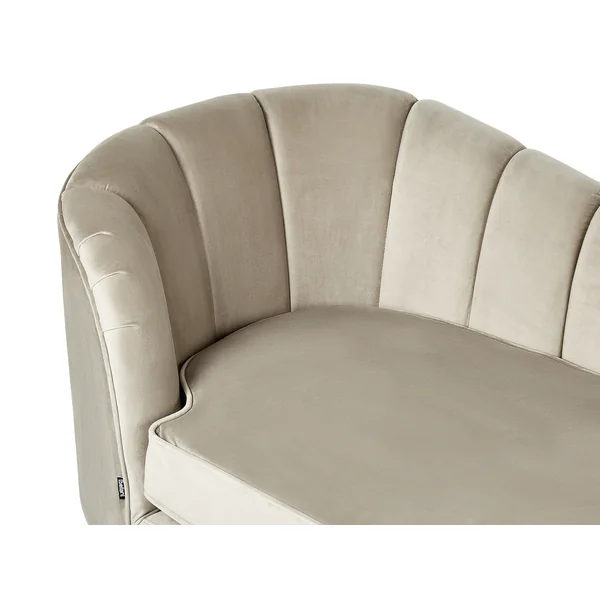 Linkszijdige chaise longue ALLIER Fluweel Beige