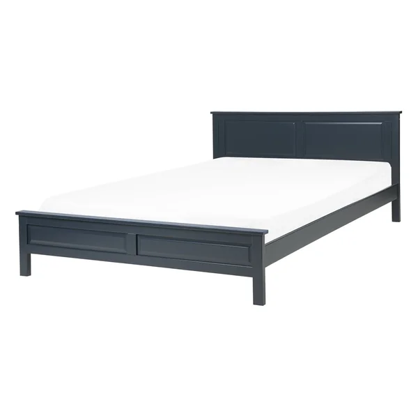 Lit avec sommier Bois de pin OLIVET 140 x 200 cm Bleu foncé