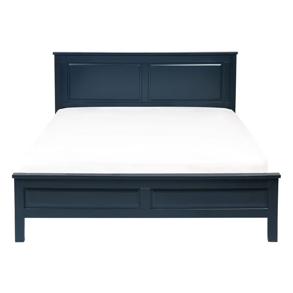 Lit avec sommier Bois de pin OLIVET 140 x 200 cm Bleu foncé