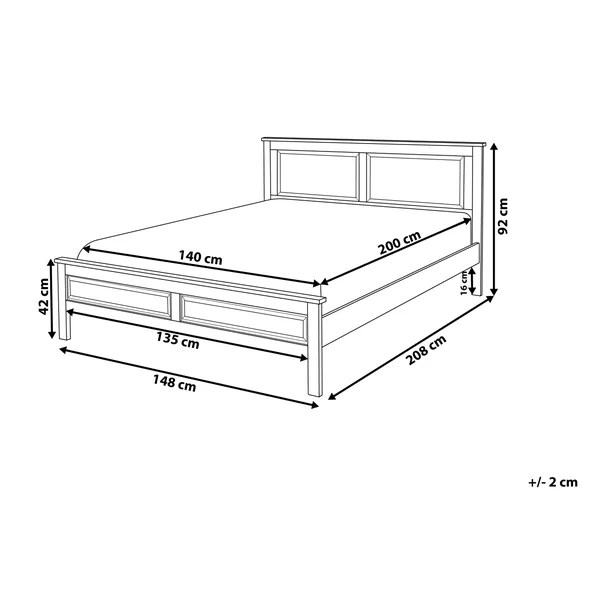 Lit avec sommier Bois de pin OLIVET 140 x 200 cm Bleu foncé
