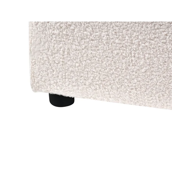 Lit avec sommier Bouclé LAVAUR 180 x 200 cm Blanc cassé