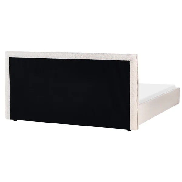 Lit avec sommier Bouclé LAVAUR 180 x 200 cm Blanc cassé