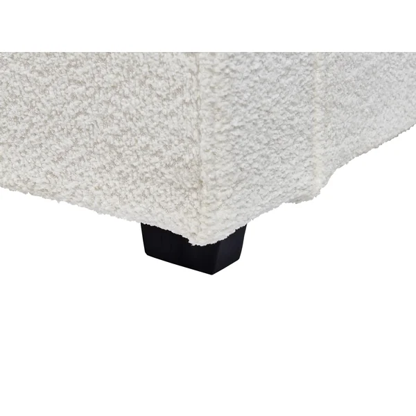Lit avec sommier Bouclé MIRANDE 180 x 200 cm Blanc cassé