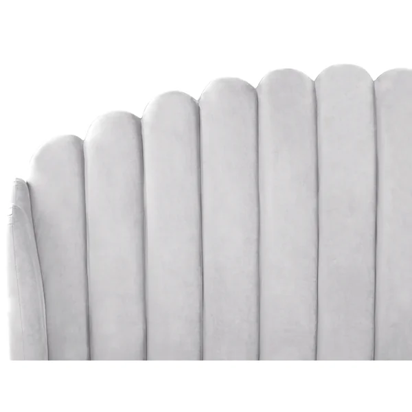 Lit avec sommier Velours AMBILLOU 160 x 200 cm Gris clair