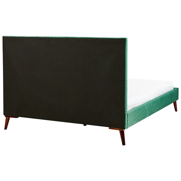 Lit avec sommier Velours BAYONNE 160 x 200 cm Vert foncé
