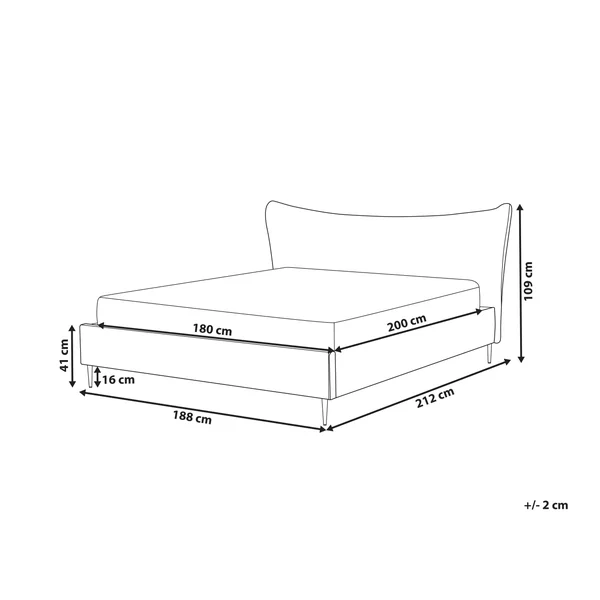 Lit avec sommier Velours CHALEIX 180 x 200 cm Gris clair