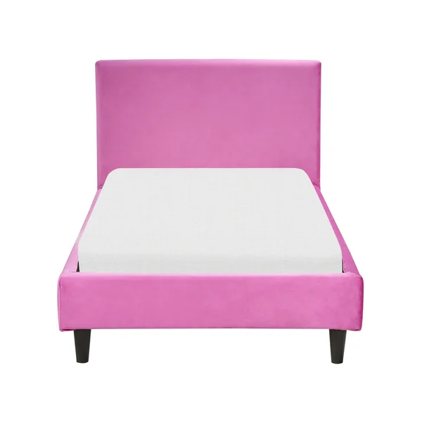 Lit avec sommier Velours FITOU 90 x 200 cm Rose fushia