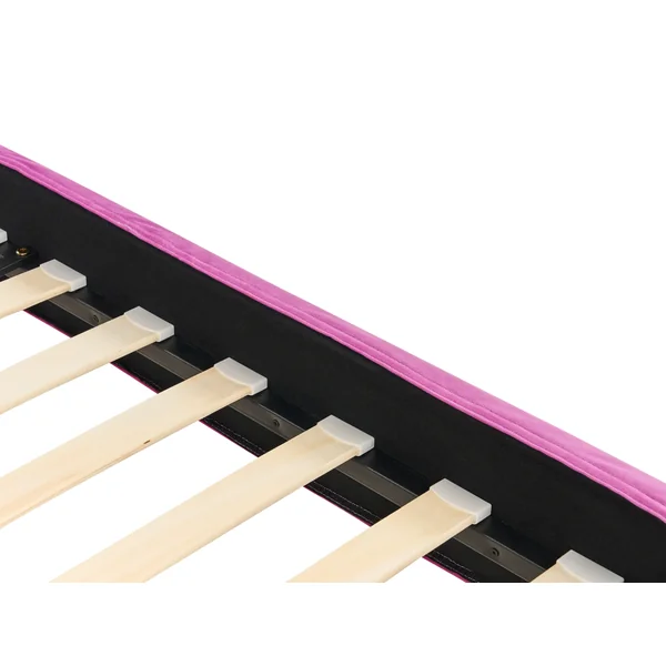 Lit avec sommier Velours FITOU 90 x 200 cm Rose fushia