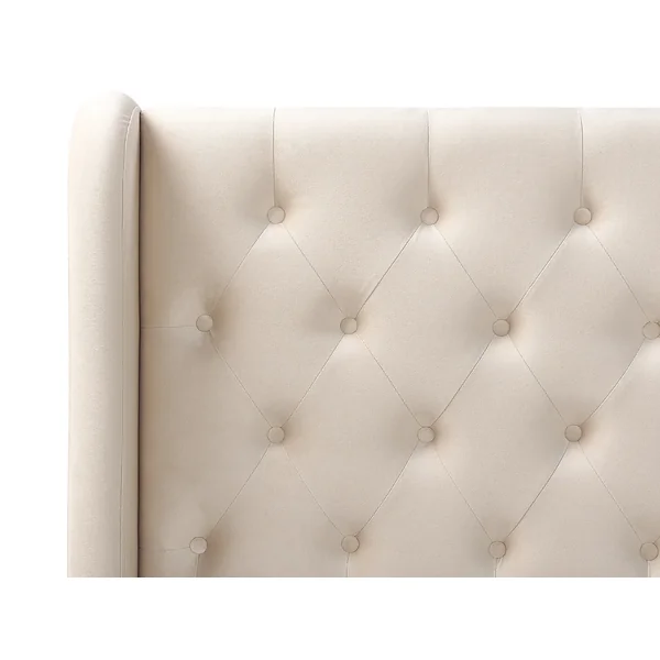 Lit avec sommier Velours FORBACH 140 x 200 cm Beige