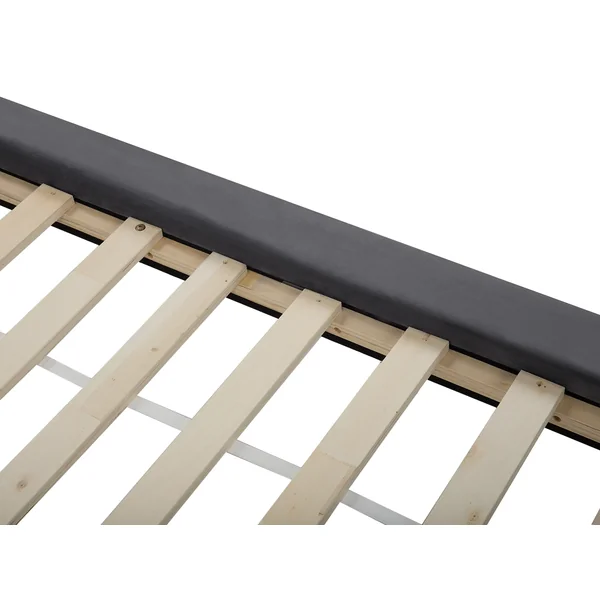 Lit avec sommier Velours LANNION 160 x 200 cm Gris foncé