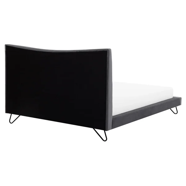 Lit avec sommier Velours LANNION 160 x 200 cm Gris foncé