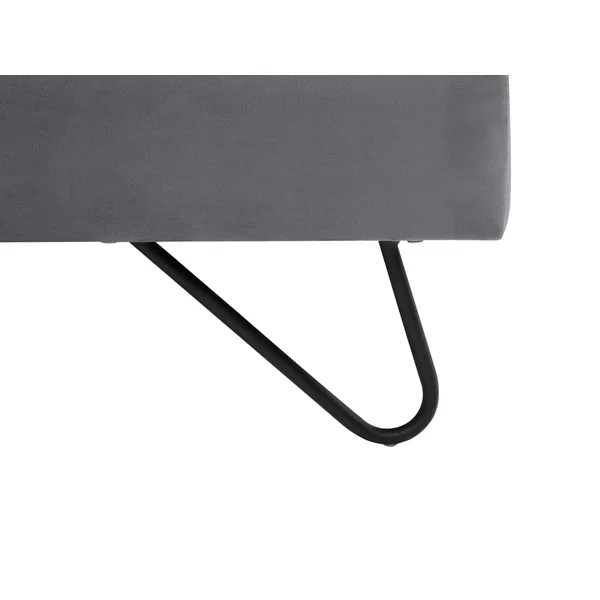 Lit avec sommier Velours LANNION 160 x 200 cm Gris foncé