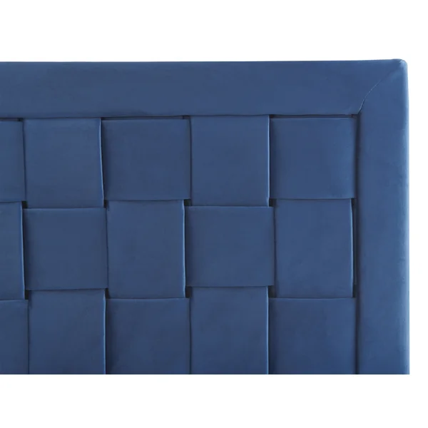 Lit avec sommier Velours LIMOUX 140 x 200 cm Bleu marine