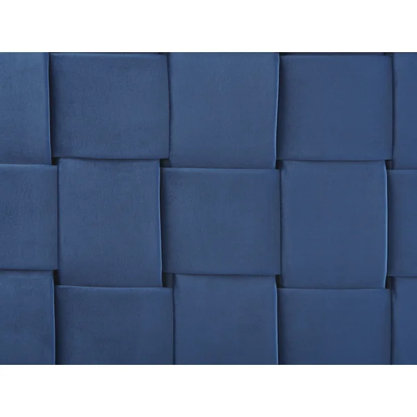 Lit avec sommier Velours LIMOUX 140 x 200 cm Bleu marine