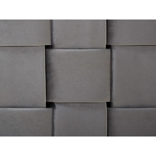 Lit avec sommier Velours LIMOUX 180 x 200 cm Gris