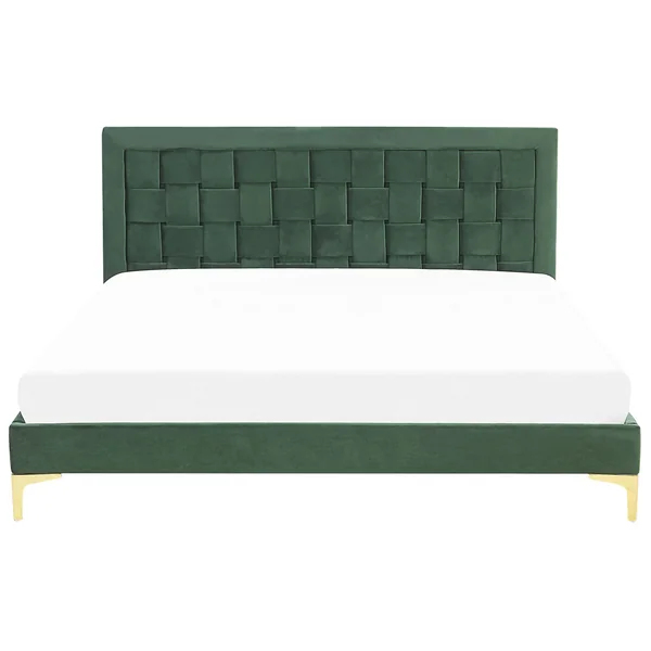 Lit avec sommier Velours LIMOUX 180 x 200 cm Vert foncé