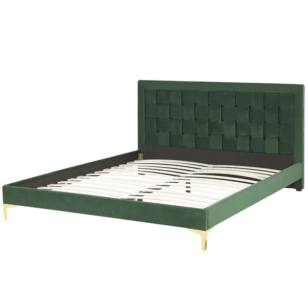 Lit avec sommier Velours LIMOUX 180 x 200 cm Vert foncé