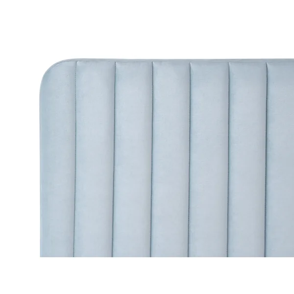 Lit avec sommier Velours LUNAN 120 x 200 cm Bleu clair