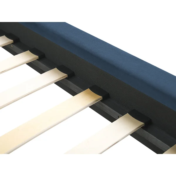 Lit avec sommier Velours MARVILLE 140 x 200 cm Bleu foncé