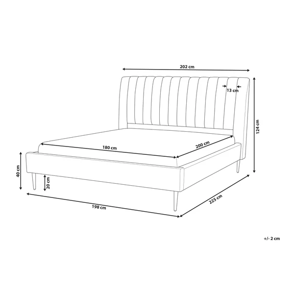 Lit avec sommier Velours MARVILLE 180 x 200 cm Bleu marine