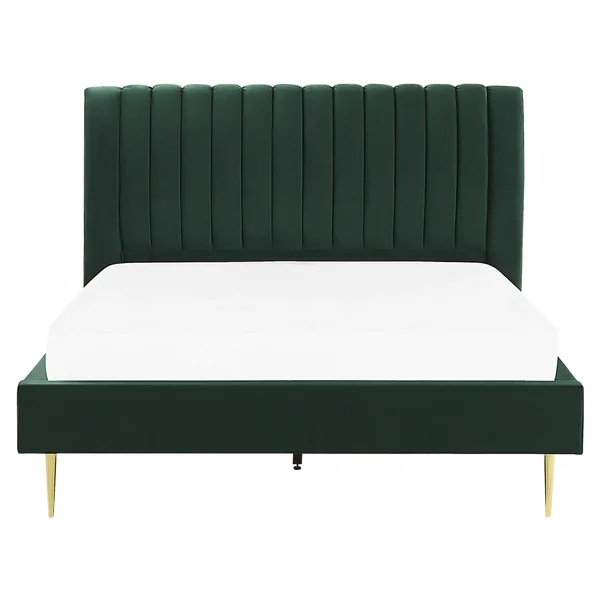 Lit avec sommier Velours MARVILLE 180 x 200 cm Vert émeraude