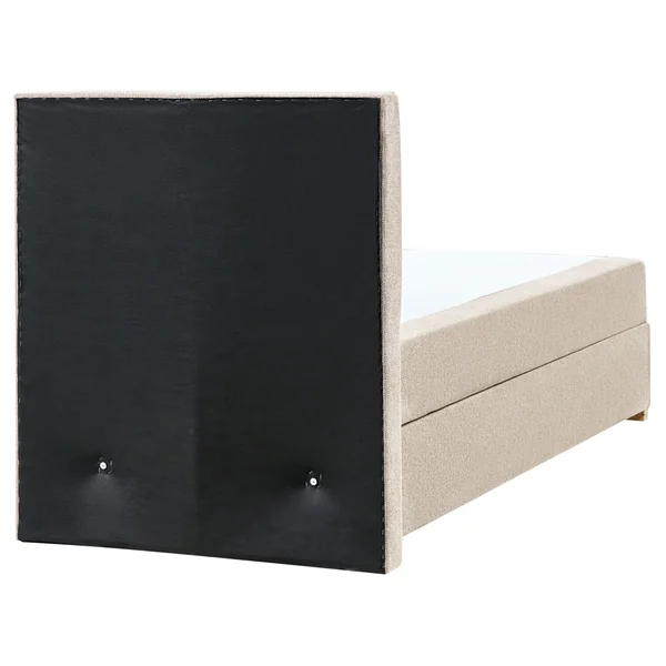 Lit boxspring avec rangement Tissu MAJOR 90 x 200 cm Taupe
