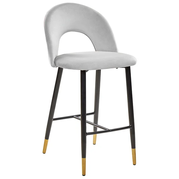 Lot de 2 chaises de bar FALTON Velours Gris