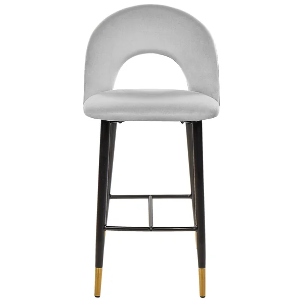 Lot de 2 chaises de bar FALTON Velours Gris
