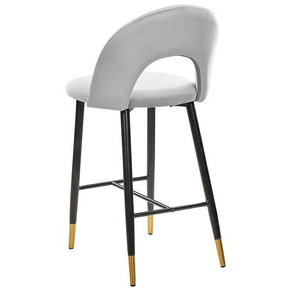 Lot de 2 chaises de bar FALTON Velours Gris
