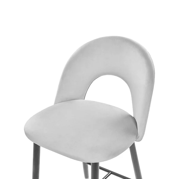 Lot de 2 chaises de bar FALTON Velours Gris