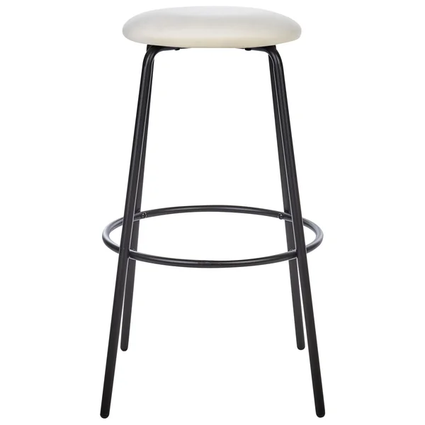 Lot de 2 chaises de bar MORTON Velours Blanc cassé