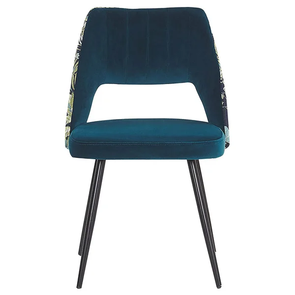 Lot de 2 chaises de salle à manger ANSLEY Velours Bleu azur