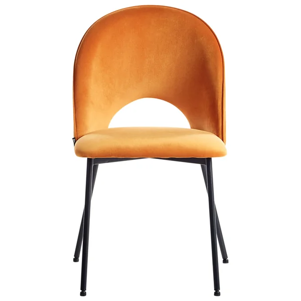 Lot de 2 chaises de salle à manger COVELO Velours Orange