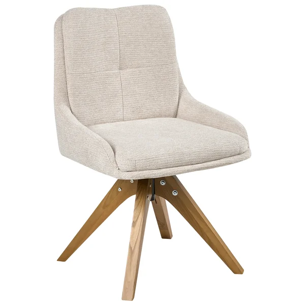 Lot de 2 chaises de salle à manger DORRIS Tissu Beige clair