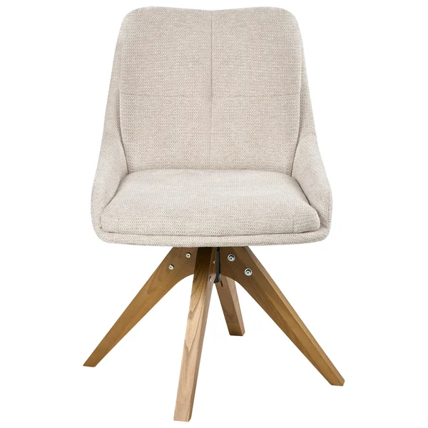 Lot de 2 chaises de salle à manger DORRIS Tissu Beige clair