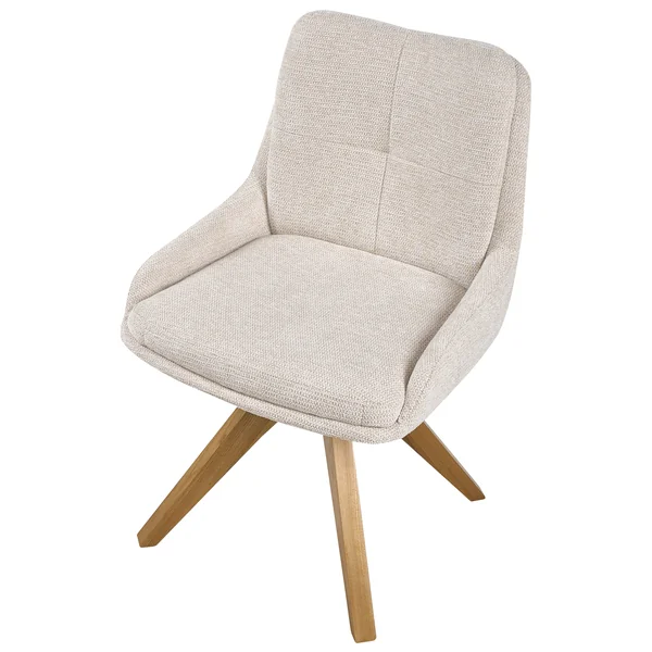 Lot de 2 chaises de salle à manger DORRIS Tissu Beige clair