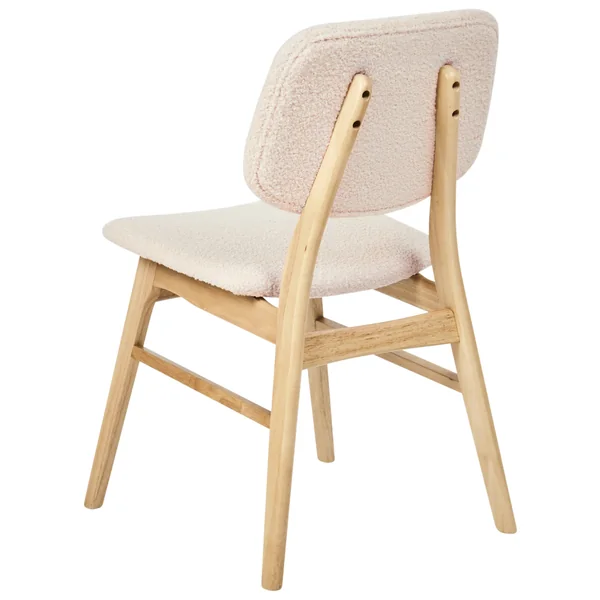 Lot de 2 chaises de salle à manger ELAINE Bouclé Marron clair/beige