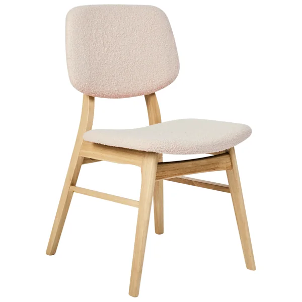 Lot de 2 chaises de salle à manger ELAINE Bouclé Marron clair/beige