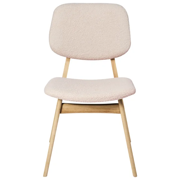 Lot de 2 chaises de salle à manger ELAINE Bouclé Marron clair/beige