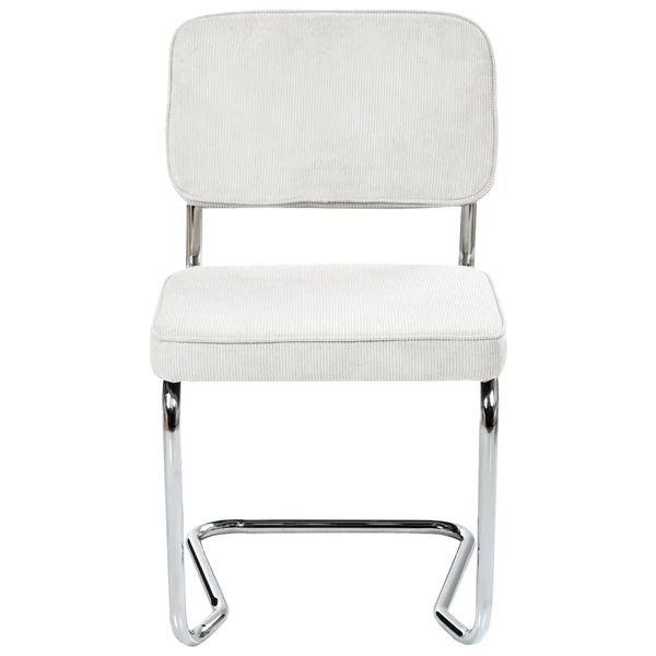 Lot de 2 chaises de salle à manger IRWIN Velours côtelé Blanc cassé